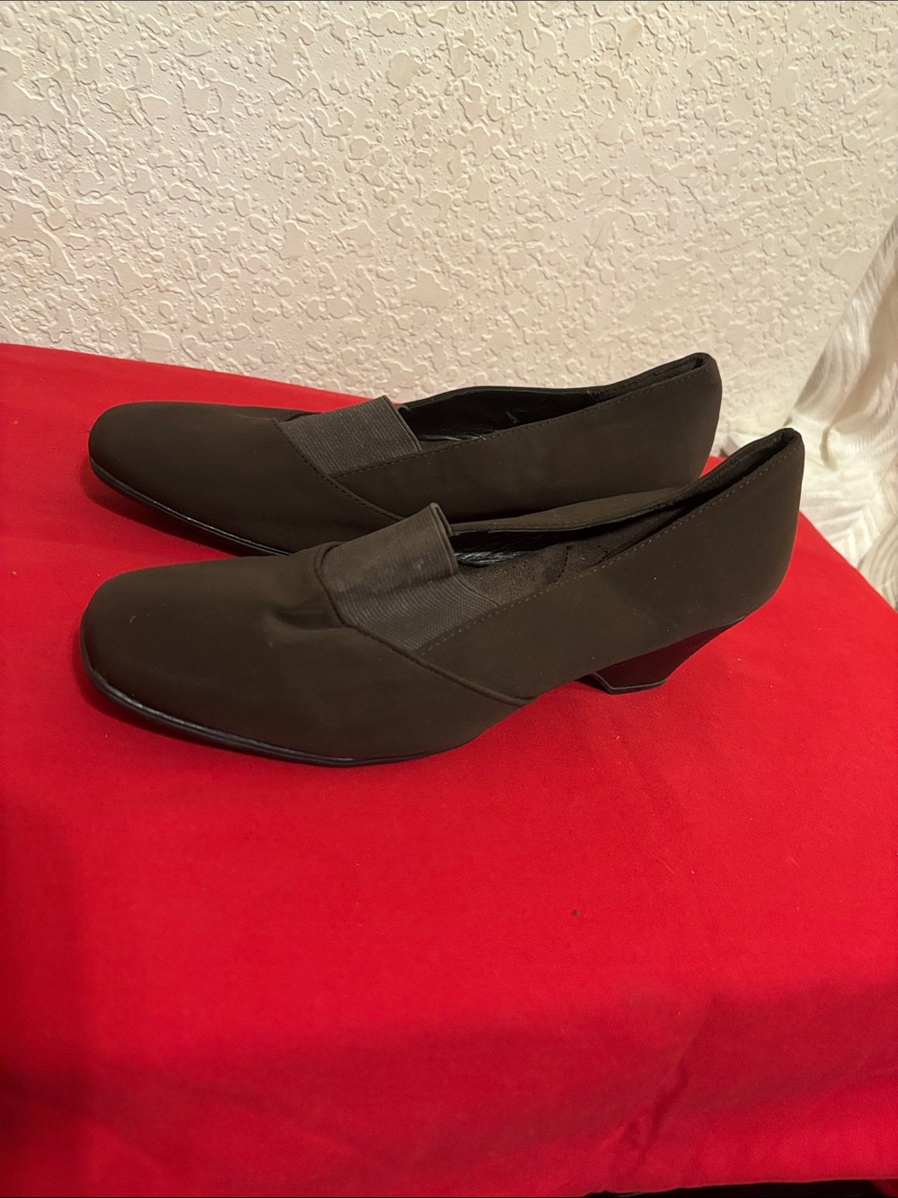 George Black Women's Low Wedge Slip-On Shoes